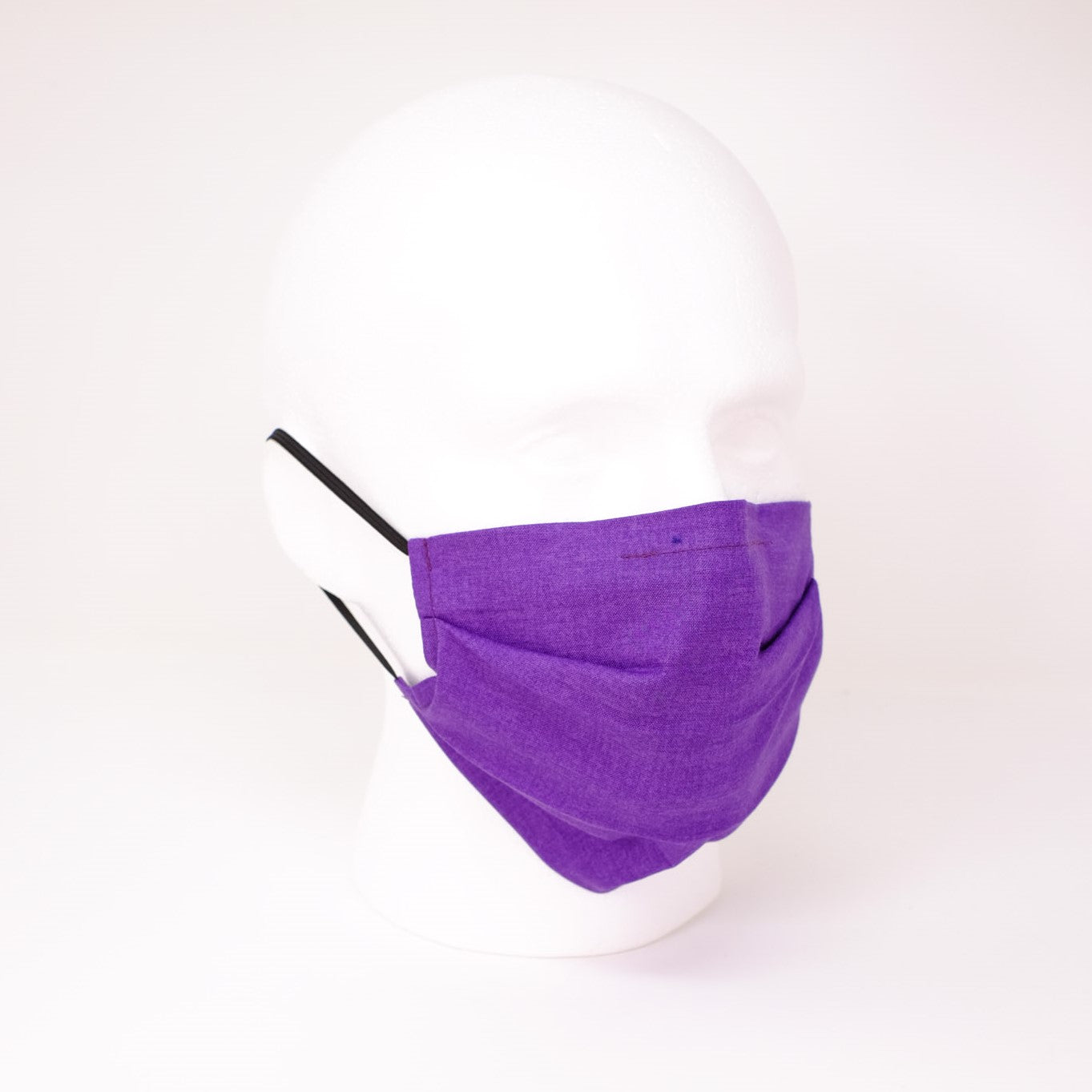 Plain Purple Pleated Face Mask