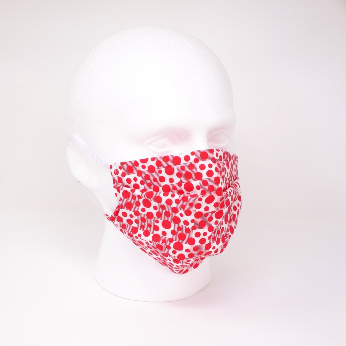 Red Dotty Pleated Face Mask