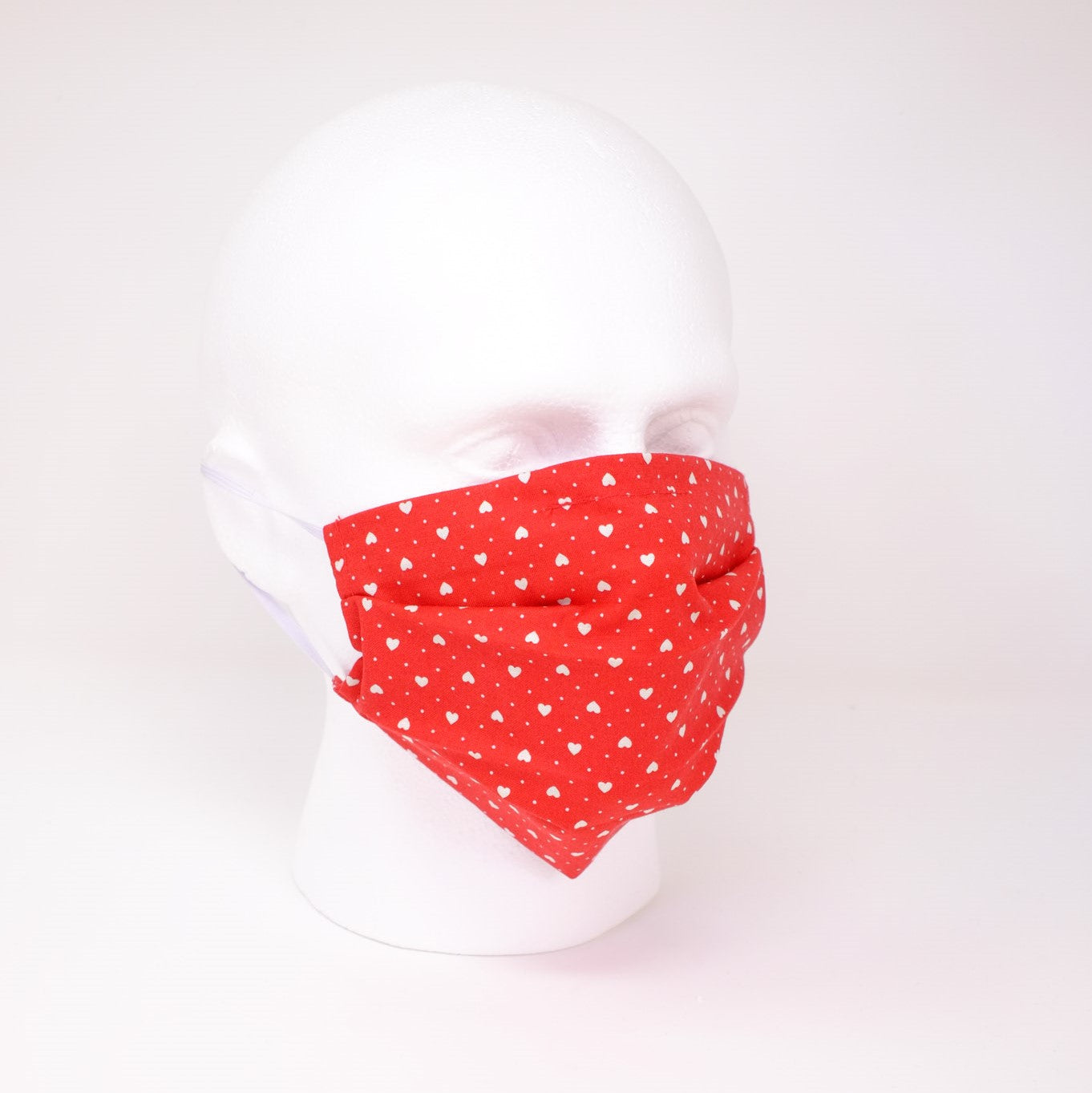 Heartbeat Red Pleated Face Mask
