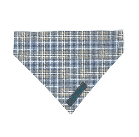 Silver Tartan Dog Bandana