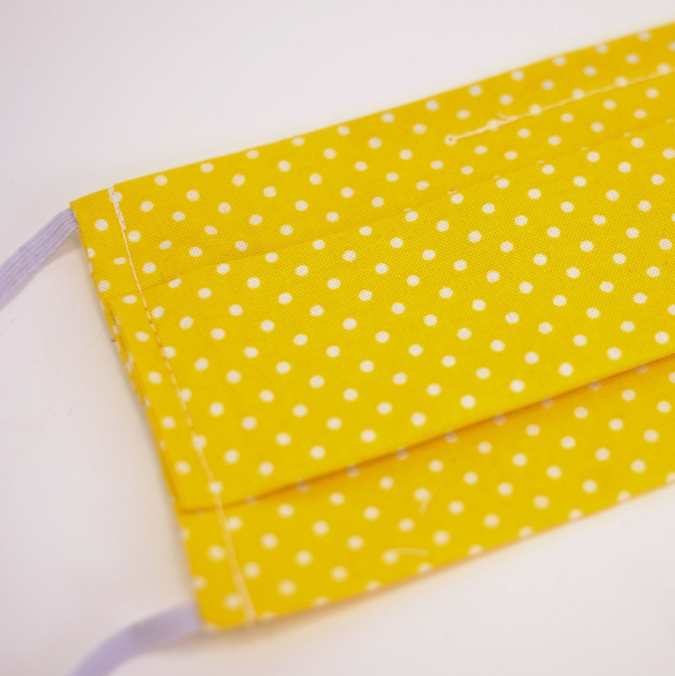 Polka Dot Yellow Pleated Face Mask