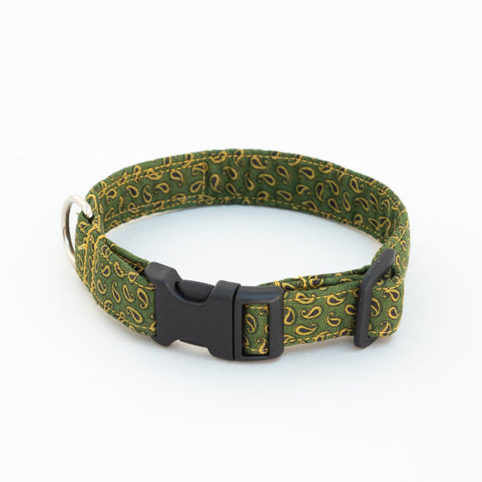 Green Paisley Dog Collar