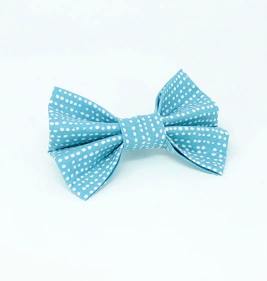 Dots of Fun Sea Green Dog Bow