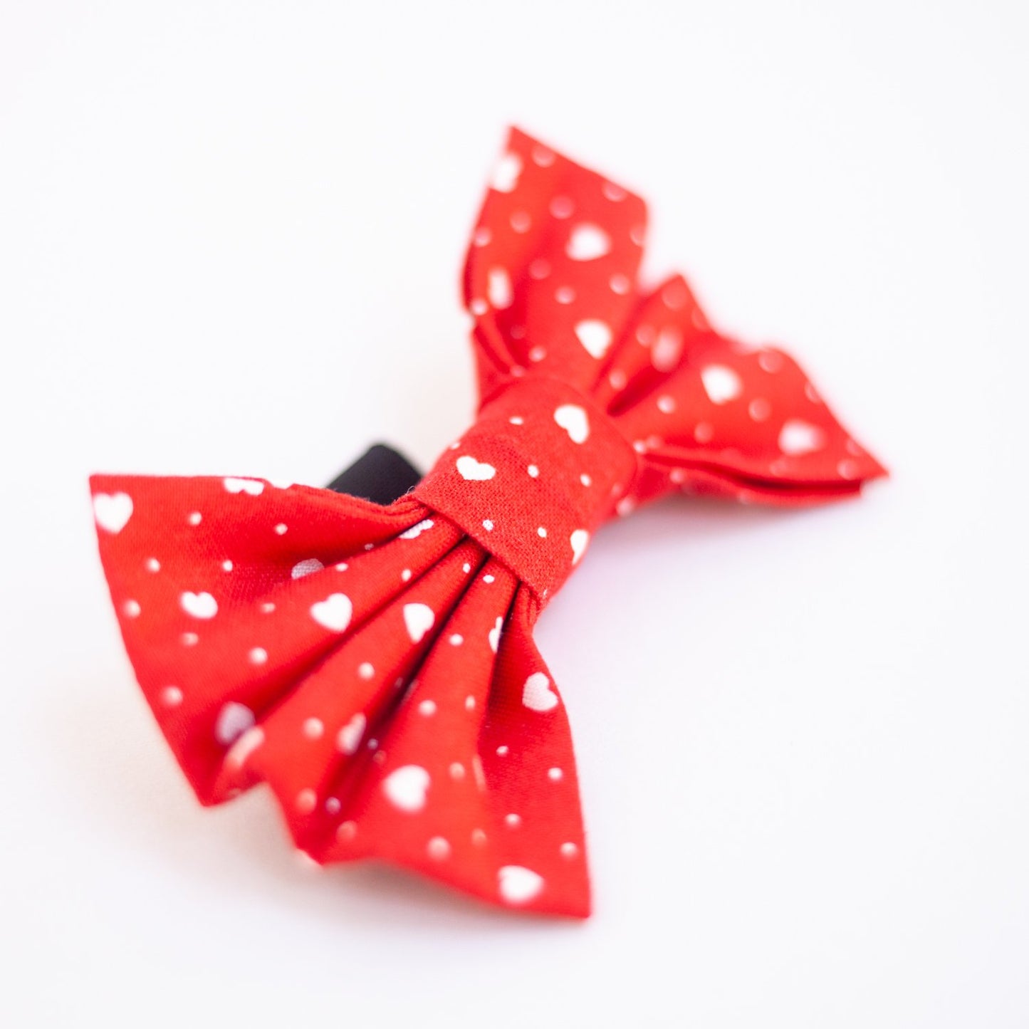 Red Heart Beat Dog Bow