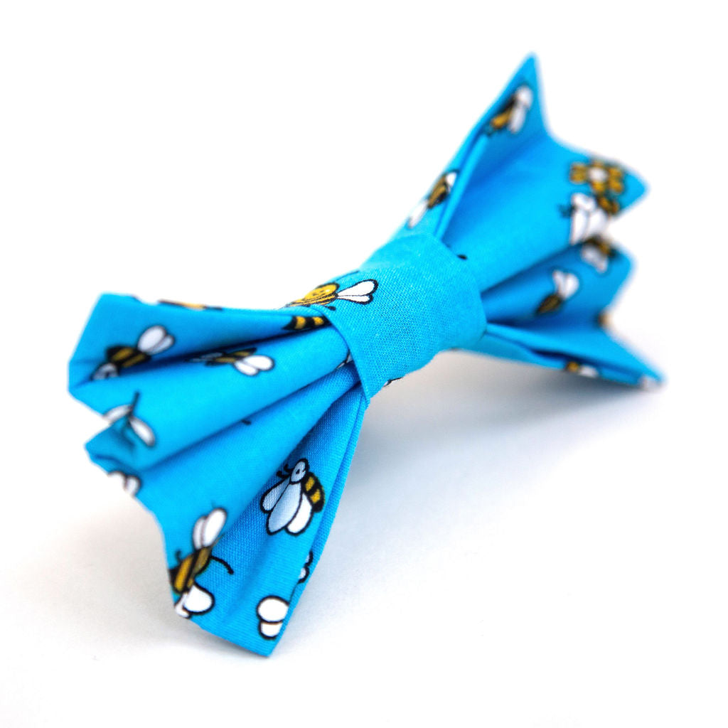 Bumble Bee Blue Dog Bow