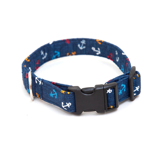 Sail Away Blue Dog Collar